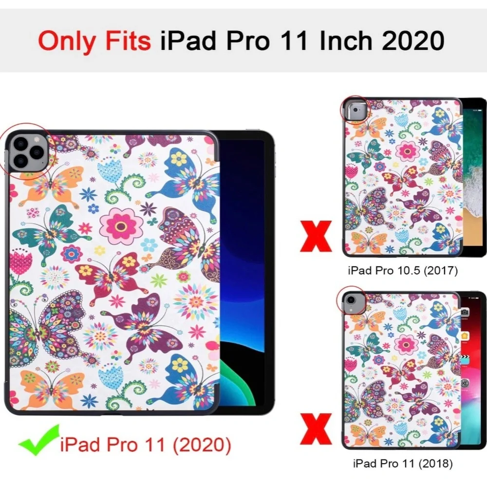New! Case for iPad Pro 11 inch 2020 with Beautiful and Colorful Butterflies!